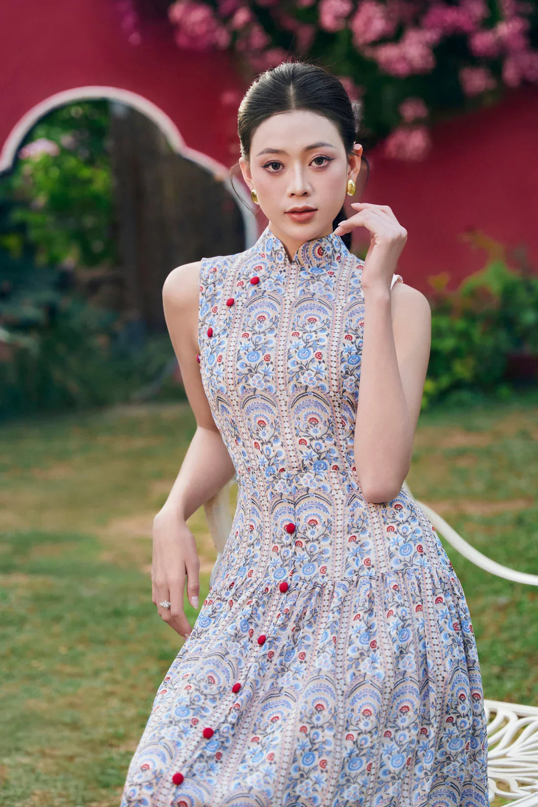 Spring field pleated midi dress Joli Pretty