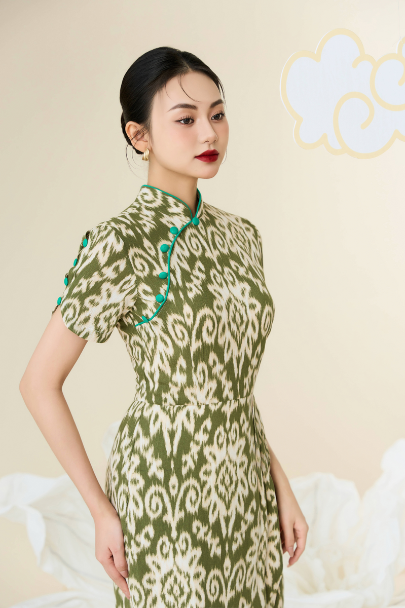 Moon Wrap Midi Olive Dress
