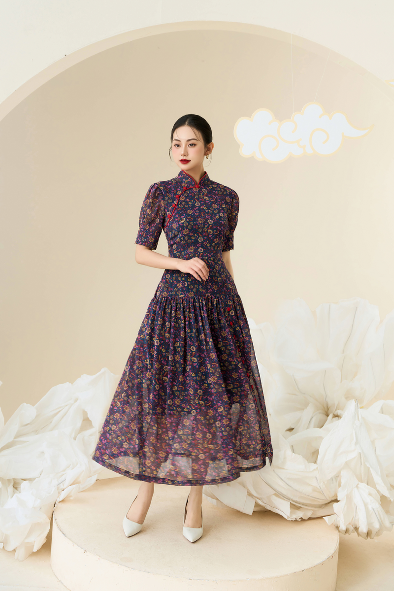 Choco Pleated Dress