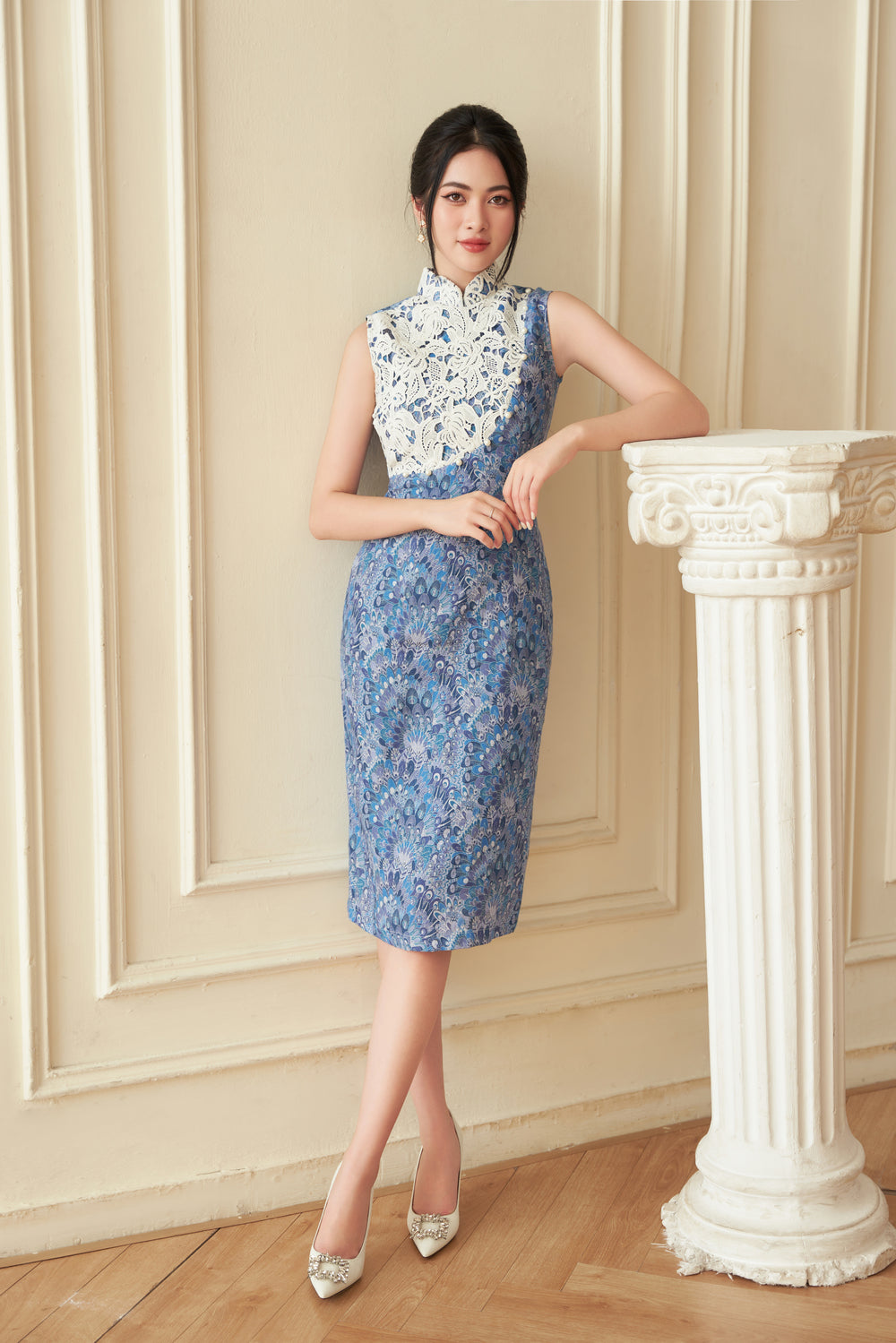 Peacock blue hotsell cocktail dress