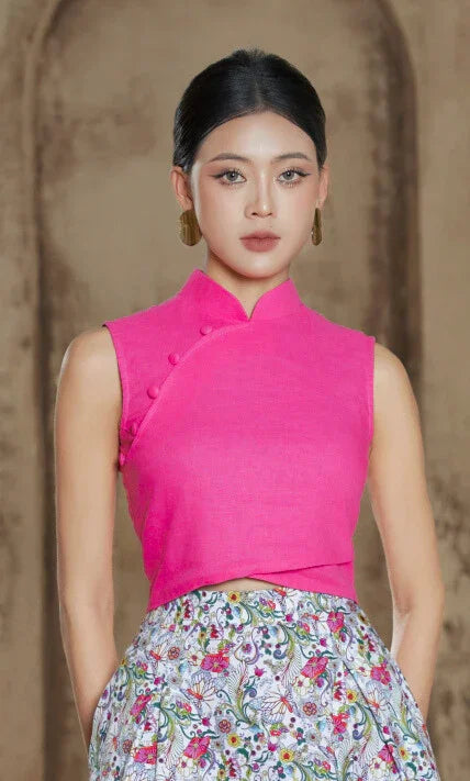 Elin Crop Top in Magenta Joli Pretty