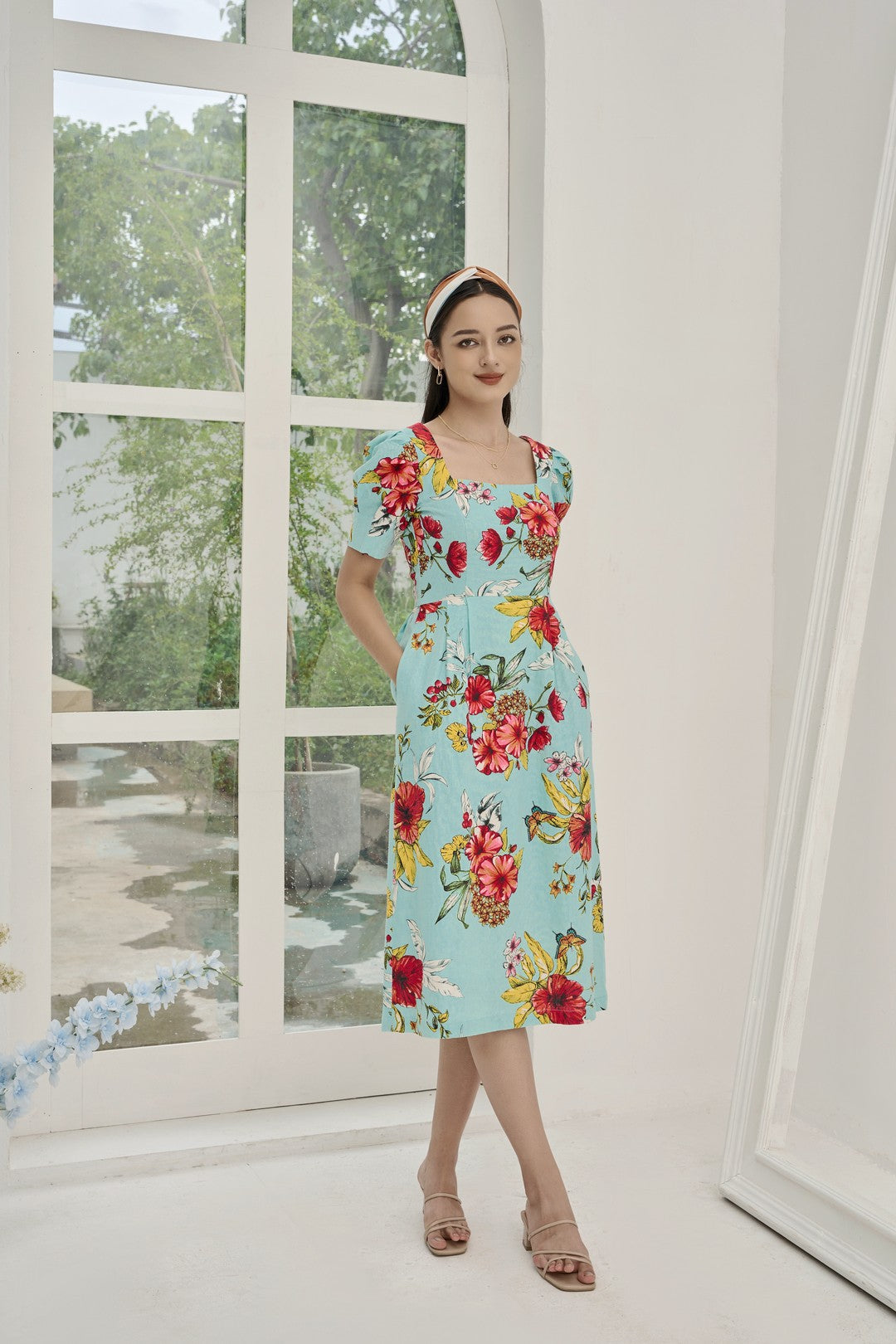 Roselle Square Neck Dress