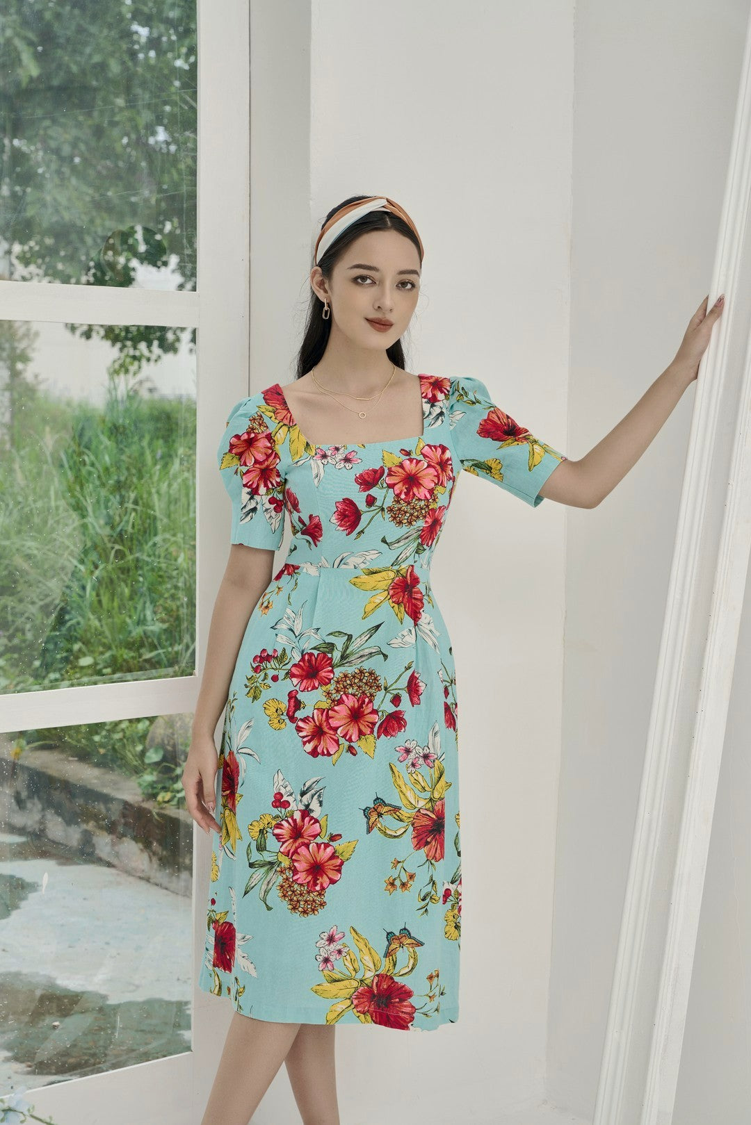 Roselle Square Neck Dress