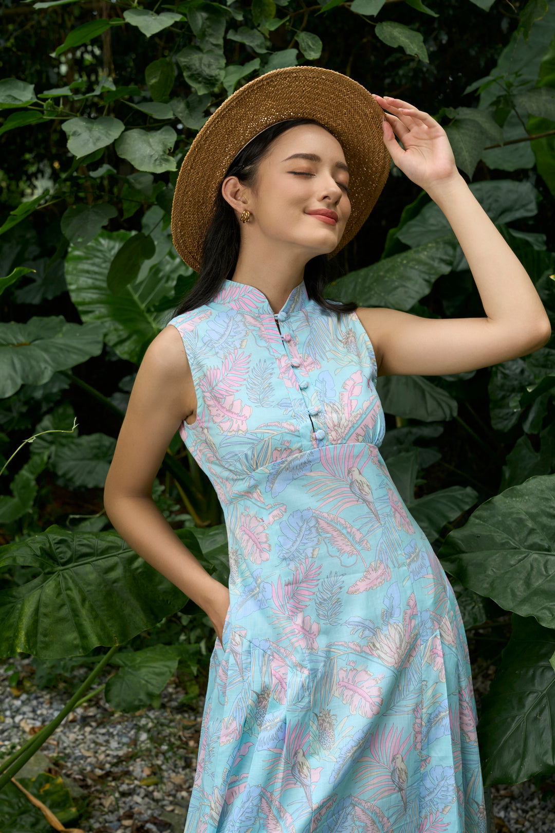 Jamie Aqua Pleated Dress