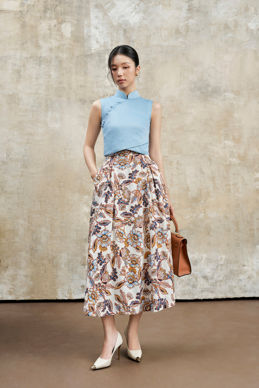 Yves Crop Top in Sky Blue