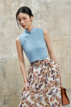 Yves Crop Top in Sky Blue