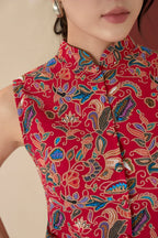 Noa Batik Waistcoat in Red Joli Pretty