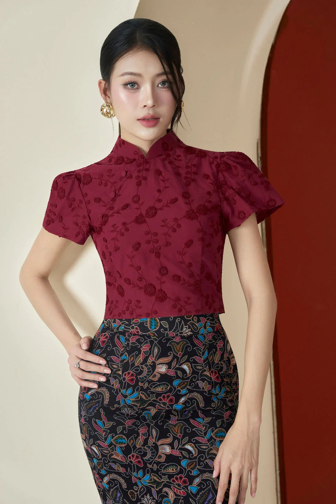 Lila Maroon Top Joli Pretty