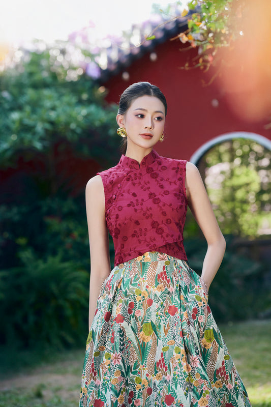 Dahliah Maroon Crop Top