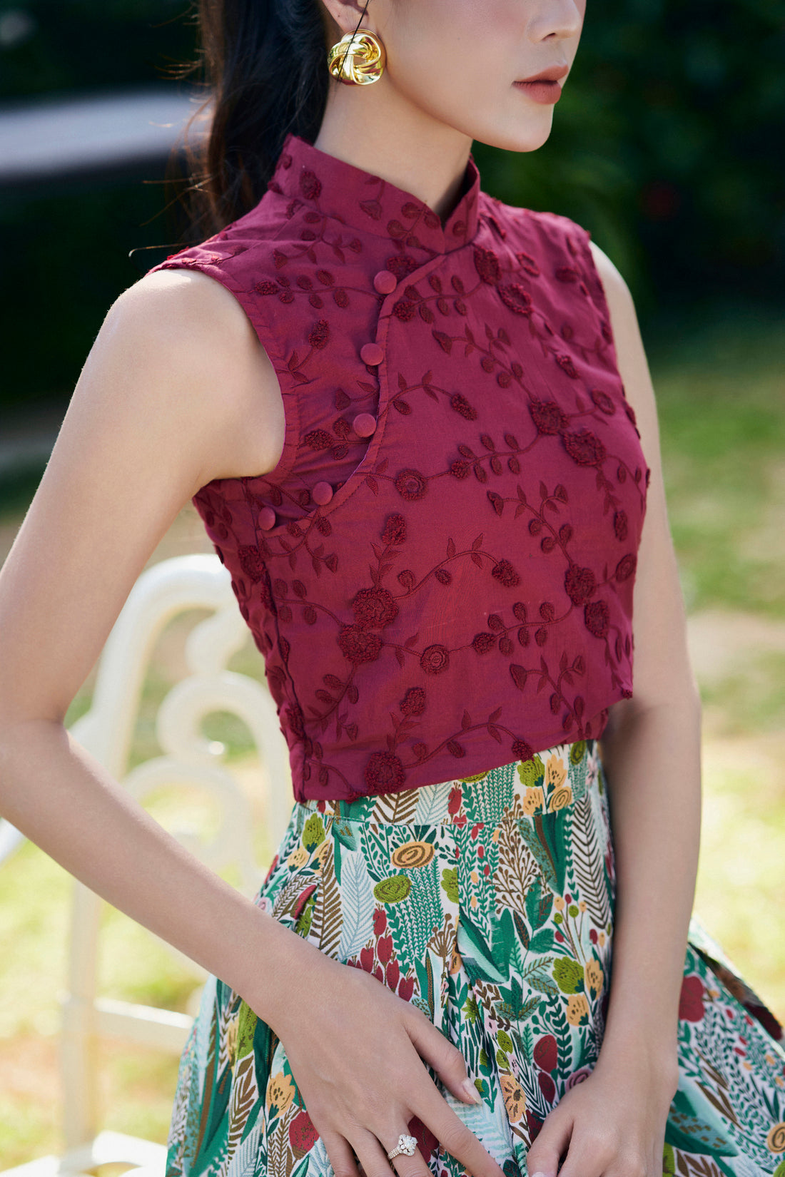 Dahliah Maroon Crop Top