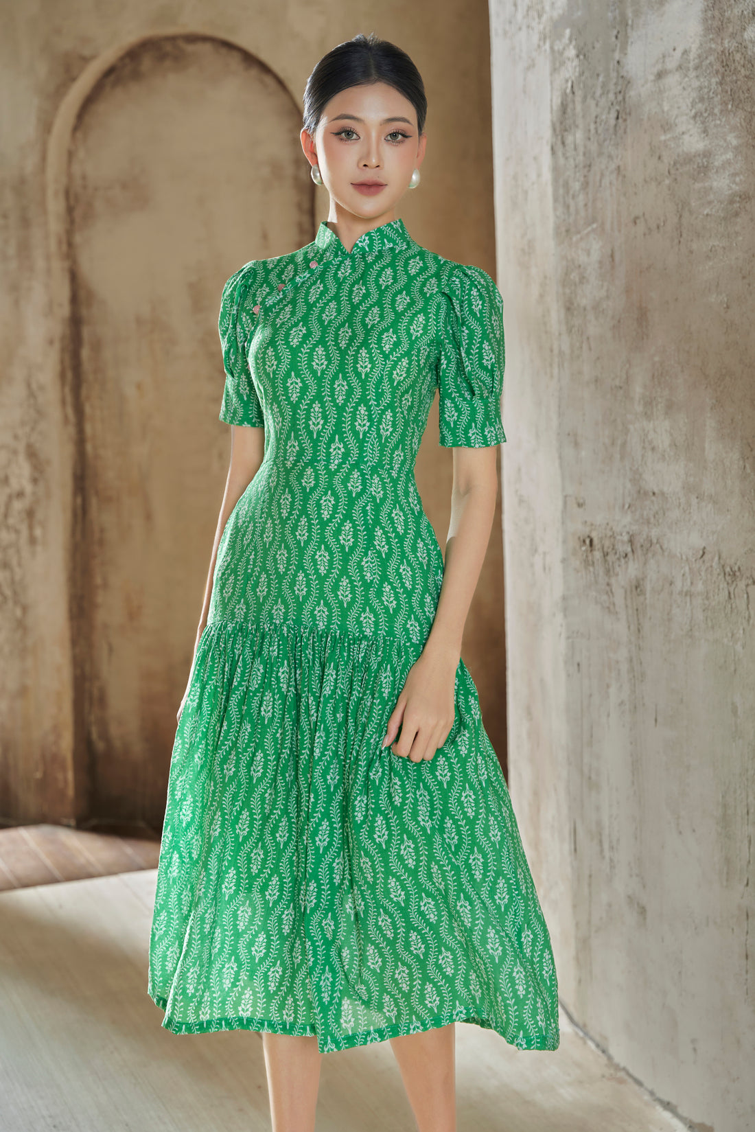 Suki Midi Dress in Green