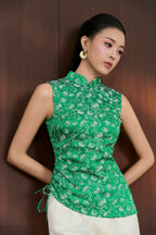 Thalia Silk Top in Emerald