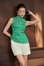 Thalia Silk Top in Emerald