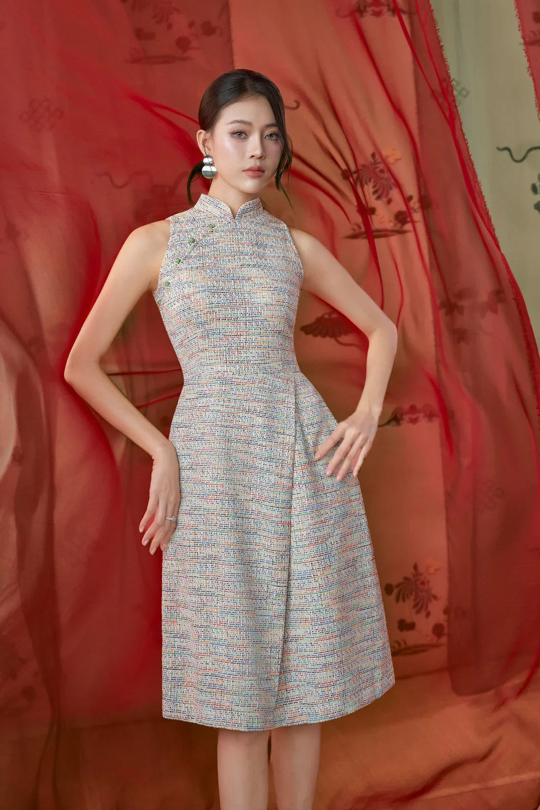 M Elle A-line Tweed Dress