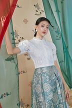 Luna White Embroidered Top Set Joli Pretty