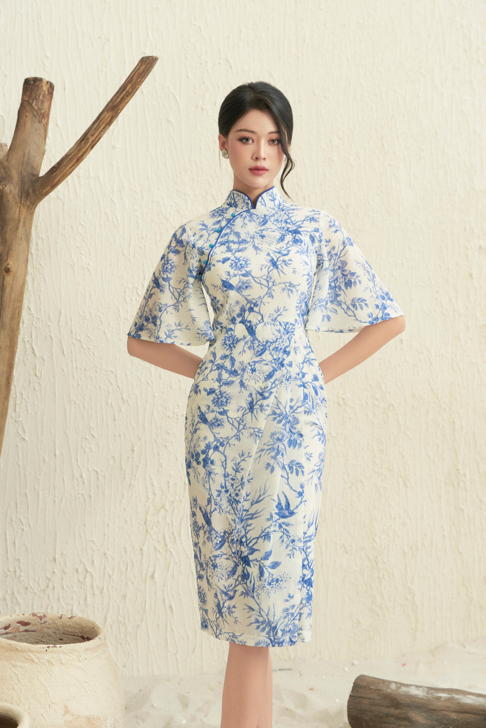 Lara Wrap Dress with Flutter Sleeves