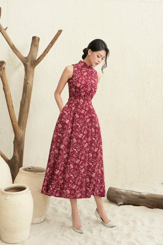 Haru Pleated Batik Dress