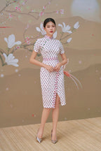 Ari Wrap Dress with Buttoned-Sleeves Joli Pretty