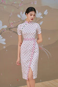 Ari Wrap Dress with Buttoned-Sleeves Joli Pretty