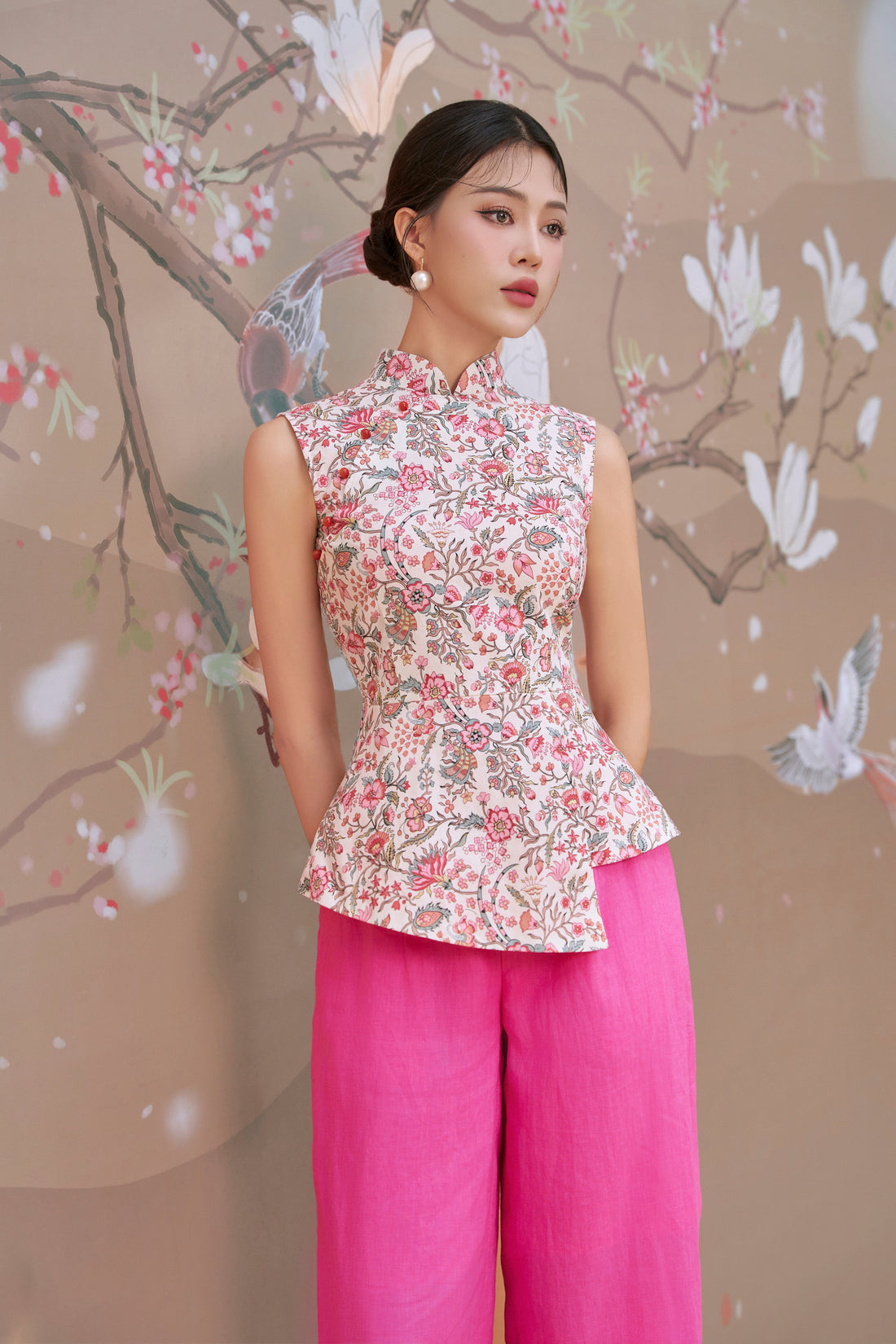 Hana Batik Peplum Top