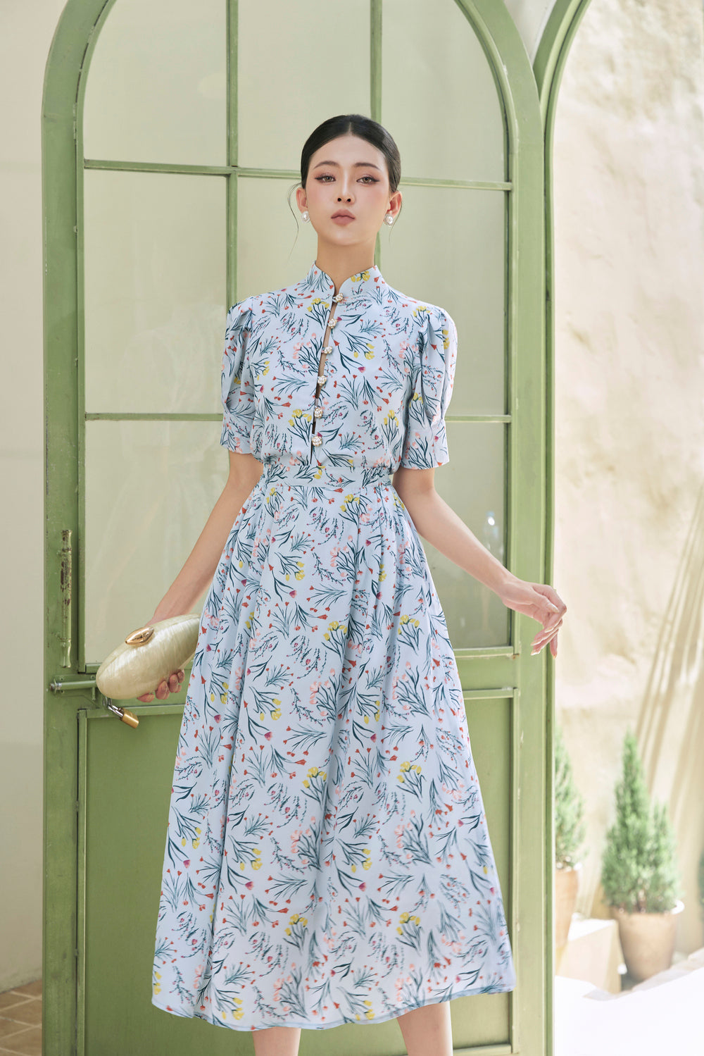 Light Pleated Midi Skirt Set