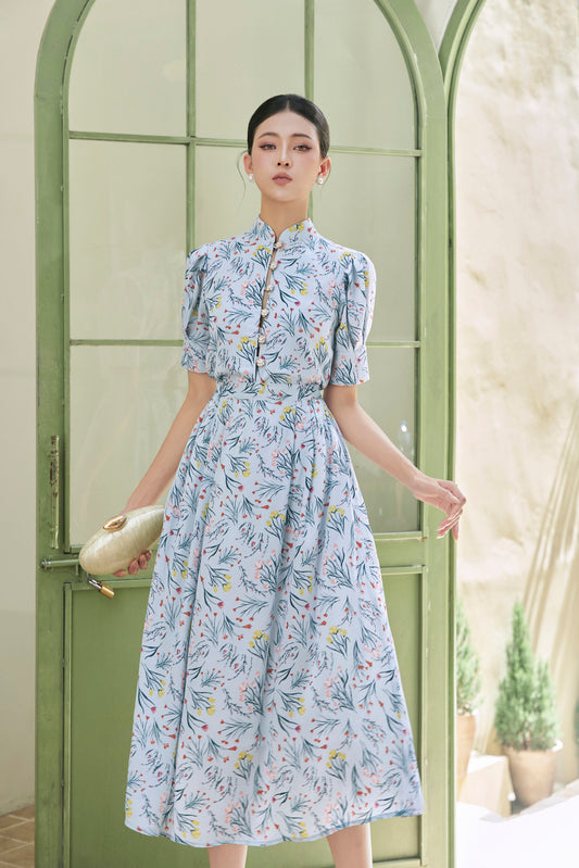 Light Pleated Midi Skirt Set