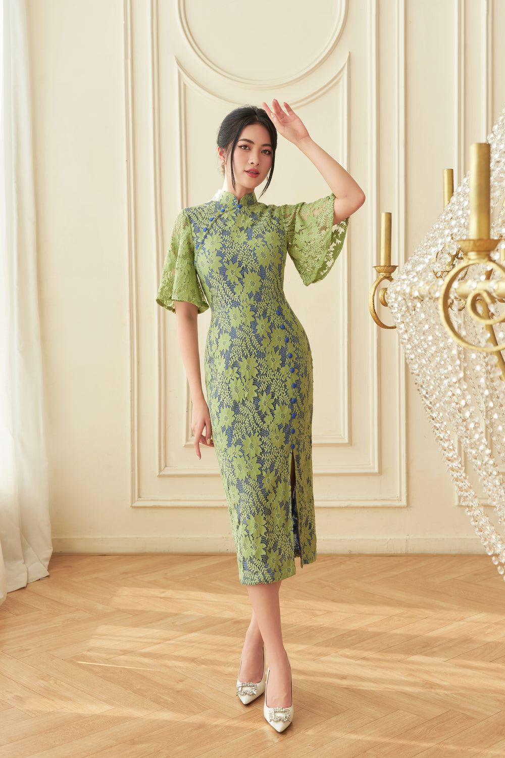 Olive Lace Dress Joli Pretty