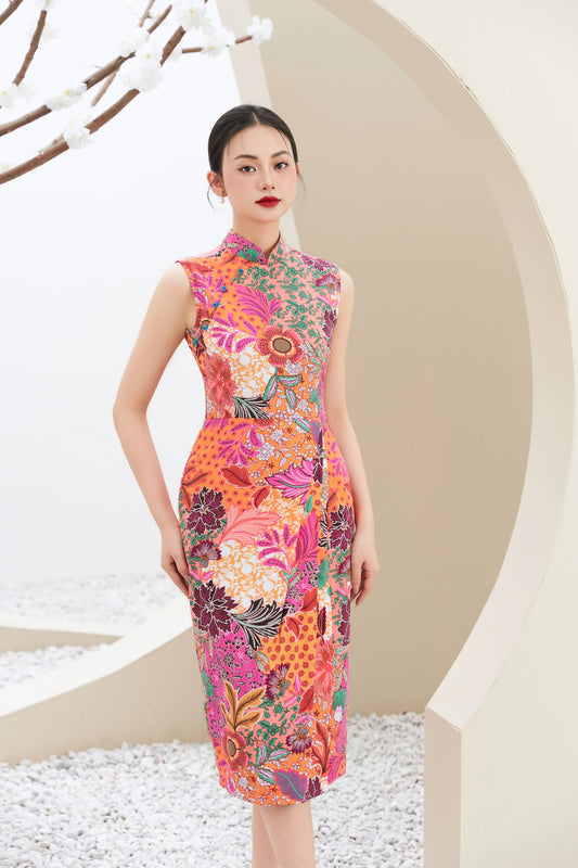 Faye Colorburst Batik Wrap Dress