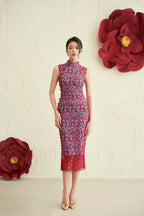 Lace Dress in RedxTeal Joli Pretty