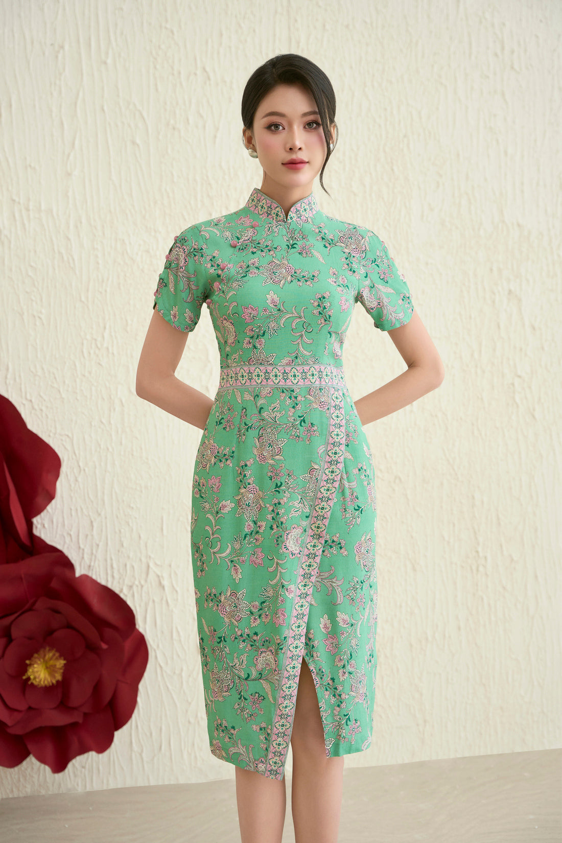 Isa Batik Dress in Vivid Teal