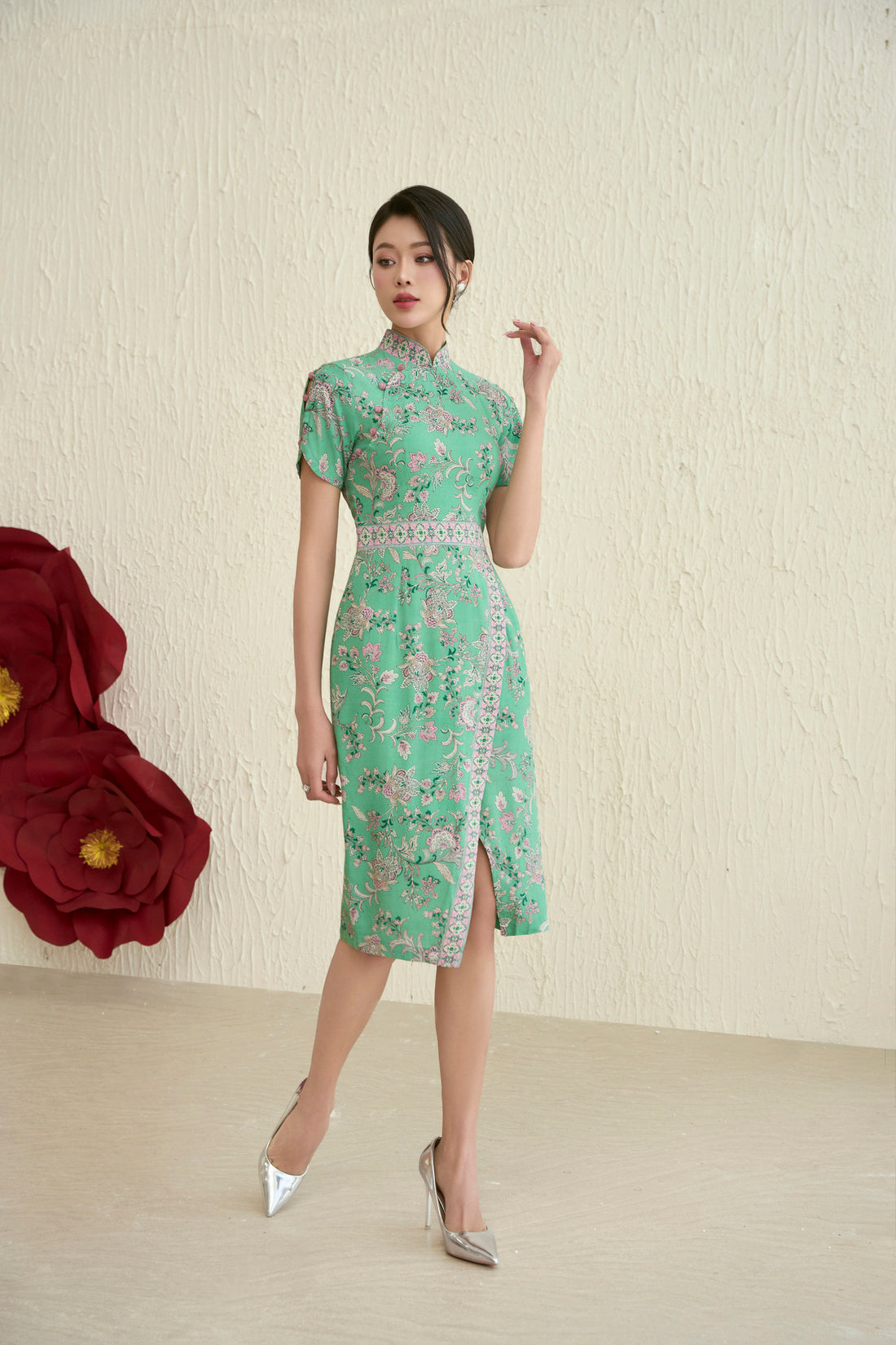 Isa Batik Dress in Vivid Teal