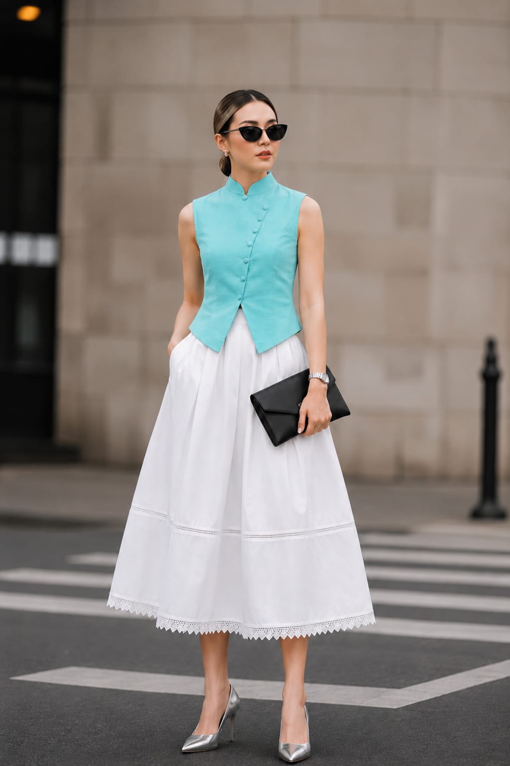 Waistcoat in Tiffany Blue