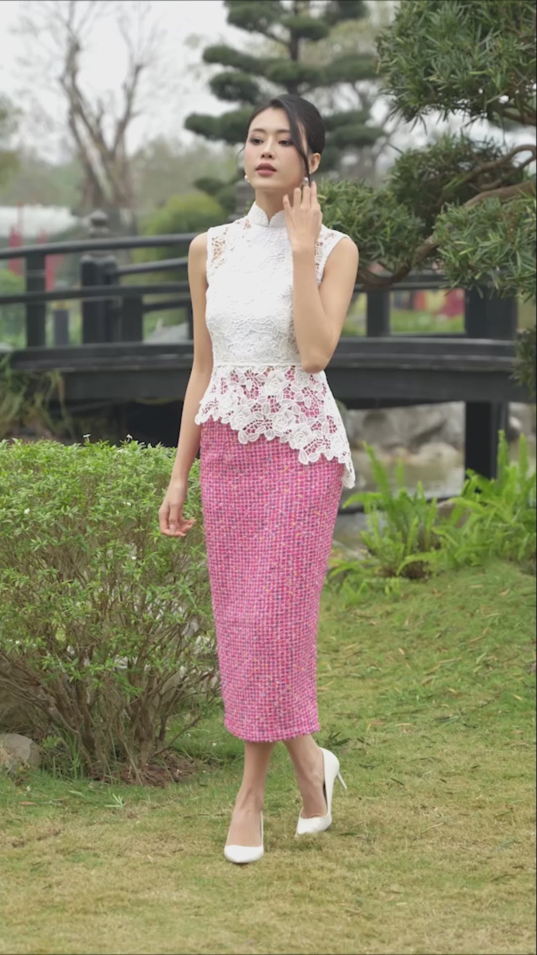 Rose Asymmetrical Lace Top